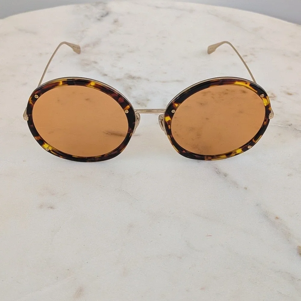 Christian Dior Hypnotic 1 Round Tortoise Shell Sunglasses Brown Lenses Y67JW